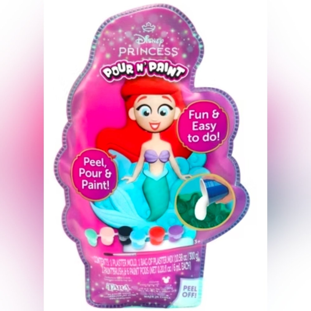 Disney Princess Ariel Pour N' Paint Kit - Red and Blue